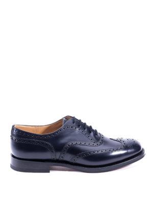 CHURCH'S: classiche - Oxford brogue Burwood in pelle lucida