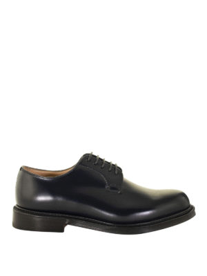 CHURCH'S: classiche - Derby Shannon in pelle spazzolata blu scuro