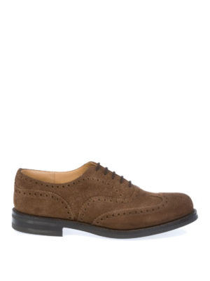 CHURCH'S: scarpe stringate - Oxford brogue Amersham in camoscio