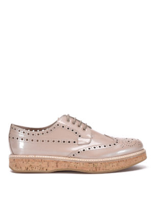 CHURCH'S: scarpe stringate - Derby brogue con zeppa in sughero