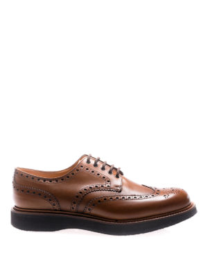 CHURCH'S: scarpe stringate - Stringate Derby Tewin marroni