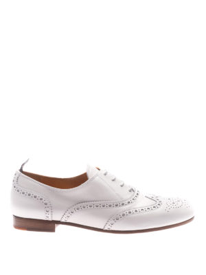 CHURCH'S: scarpe stringate - Oxford brogue in pelle bianca