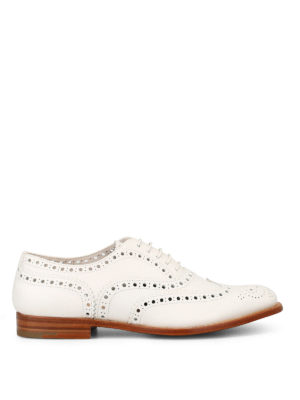 CHURCH'S: scarpe stringate - Brogue in morbida pelle bianca