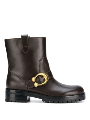 COACH: tronchetti - Stivaletti in pelle Leighton con fibbia