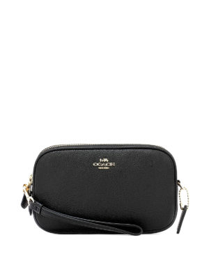 COACH: pochette - Clutch in pelle a grana con tracolla