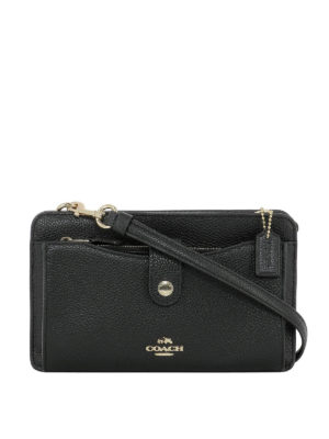 COACH: borse a tracolla - Borsa a tracolla in pelle nera