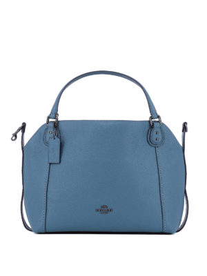 COACH: borse a spalla - Borsa a spalla Edie in pelle azzurra