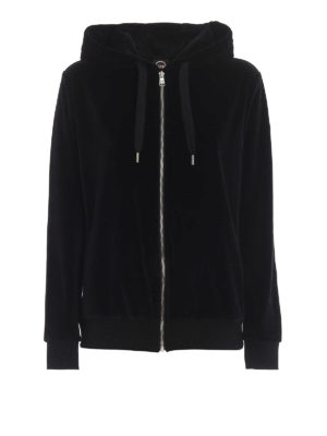Colmar Originals: Sweatshirts & Sweaters - Black chenille zipped hoodie