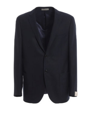 CORNELIANI: blazers - Dark blue virgin wool blazer