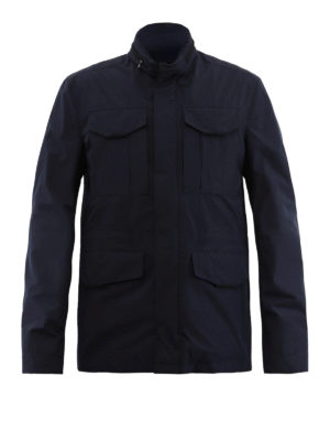CORNELIANI: giacche casual - Bomber in tessuto tecnico blu scuro
