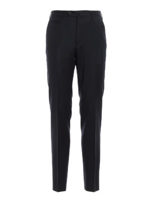 CORNELIANI: casual trousers - Academy stretch virgin wool trousers