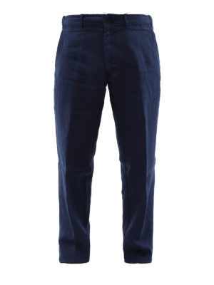 CORNELIANI: pantaloni casual - Pantaloni in seta blu scura