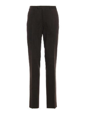 CORNELIANI: casual trousers - Leader black stretch cotton trousers