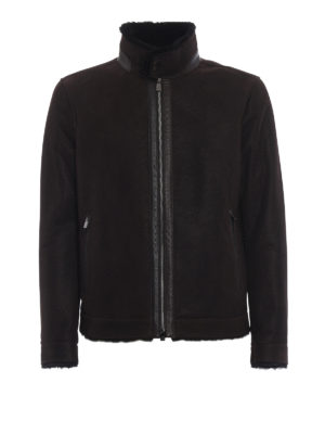 CORNELIANI: giacche in pelle - Giacca in montone testurizzato