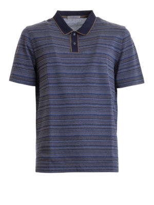 CORNELIANI: polo - Polo in cotone millerighe