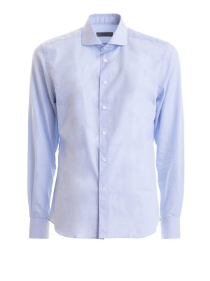 CORNELIANI: camicie - Camicia in popeline di cotone celeste