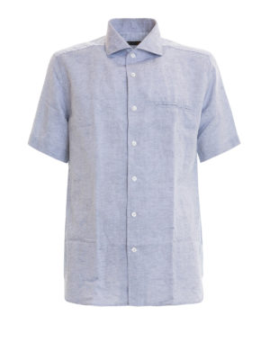 CORNELIANI: camicie - Camicia in misto lino cotone