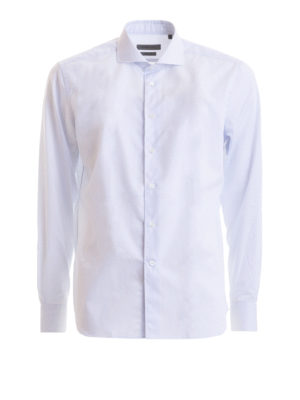 CORNELIANI: camicie - Camicia in cotone millerighe celeste