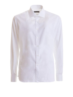 CORNELIANI: camicie - Camicia in cotone con polsi con gemelli
