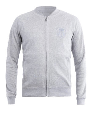 CORNELIANI: Felpe e maglie - Felpa con zip in misto cotone e nylon grigio