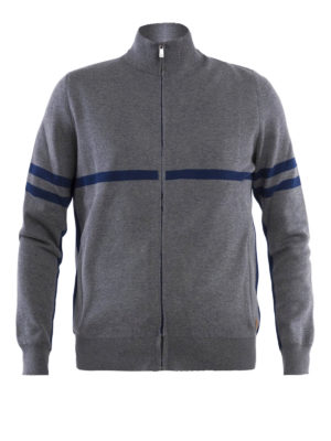 CORNELIANI: Felpe e maglie - Felpa mélange con bande a contrasto