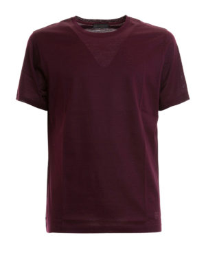 CORNELIANI: t-shirt - T-shirt bordeaux in cotone