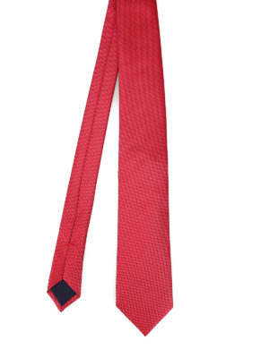 CORNELIANI: cravatte e papillion - Cravatta in seta operata color rubino