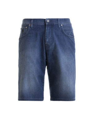 CORNELIANI: pantaloni shorts - Bermuda in denim di misto cotone