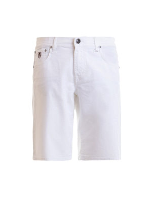 CORNELIANI: pantaloni shorts - Bermuda in denim di cotone stretch