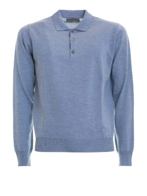 CORNELIANI: maglia a collo alto e polo - Polo in filato di lana melange