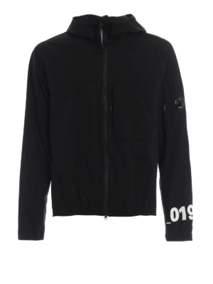 CP COMPANY: giacche casual - Giacca a vento Pro-Tek nera con stampe