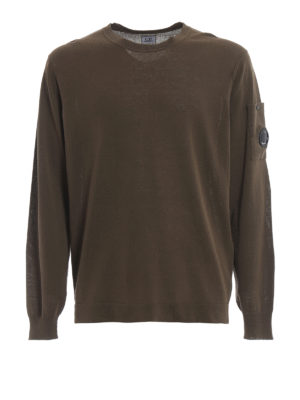 CP COMPANY: maglia collo rotondo - Maglia Goggle in cotone verde militare