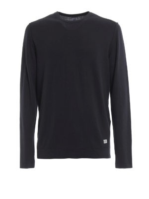CP COMPANY: maglia collo rotondo - Pull girocollo in cotone blu con logo