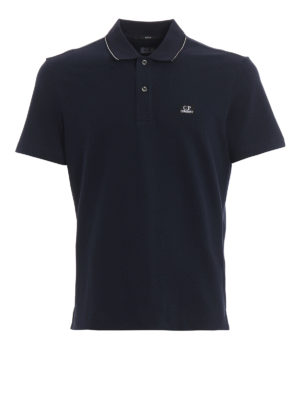 CP COMPANY: polo - Polo slim fit in piqué di cotone stretch