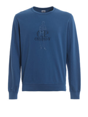 CP COMPANY: Felpe e maglie - Felpa blu con logo CP Company