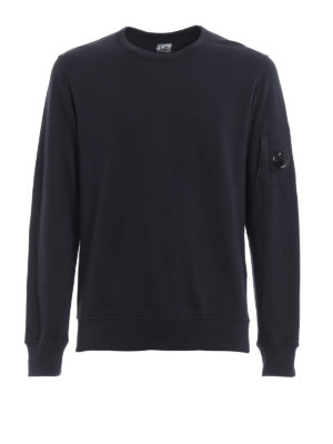 CP COMPANY: Felpe e maglie - Felpa Goggle girocollo in cotone blu