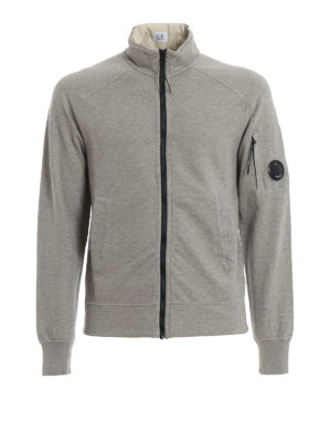 CP COMPANY: Felpe e maglie - Felpa Goggle in cotone grigio con zip