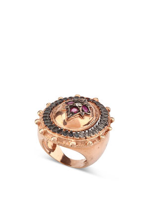 De Maria: rings - Silver ring with rubies and diamonds