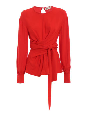Diane von Furstenberg: bluse - Blusa in cady con pannelli incrociati