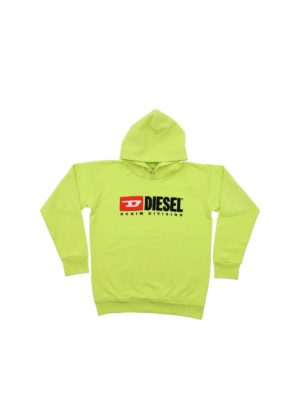 DIESEL: Sweatshirts & Sweaters - Sdivision hoodie in neon green