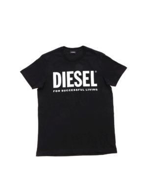 DIESEL: t-shirts - Black Justlogo t-shirt