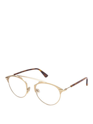 DIOR: Glasses - DiorSoRealRise gold-tone eyeglasses