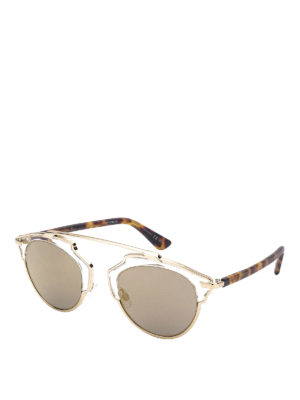 DIOR: sunglasses - DiorSoReal gold-tone sunglasses