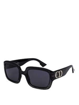 DIOR: occhiali da sole - Occhiali da sole over con motivo geometrico