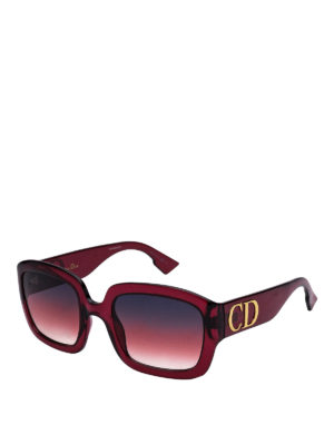 DIOR: sunglasses - Transparent red Optyl squared sunglasses