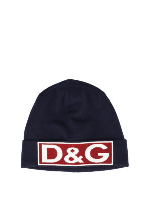 DOLCE & GABBANA: berretti - Berretto in lana vergine con logo jacquard