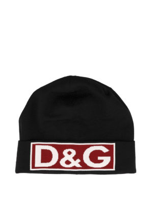DOLCE & GABBANA: berretti - Berretto in lana vergine con maxi logo