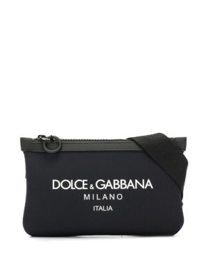 DOLCE & GABBANA: marsupi - Marsupio Palermo grande in neoprene con logo
