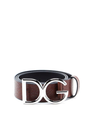 DOLCE & GABBANA: belts - DG logo leather belt