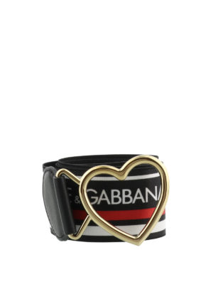 DOLCE & GABBANA: cinture - Cintura elastica con fibbia a cuore